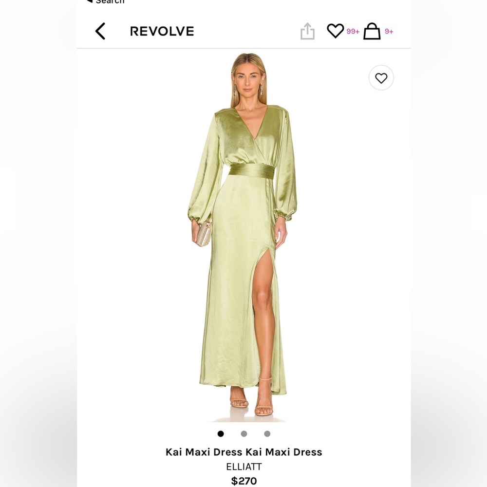REVOLVE - ALLIAT Kai Maxi long sleeve Dress green size xs
